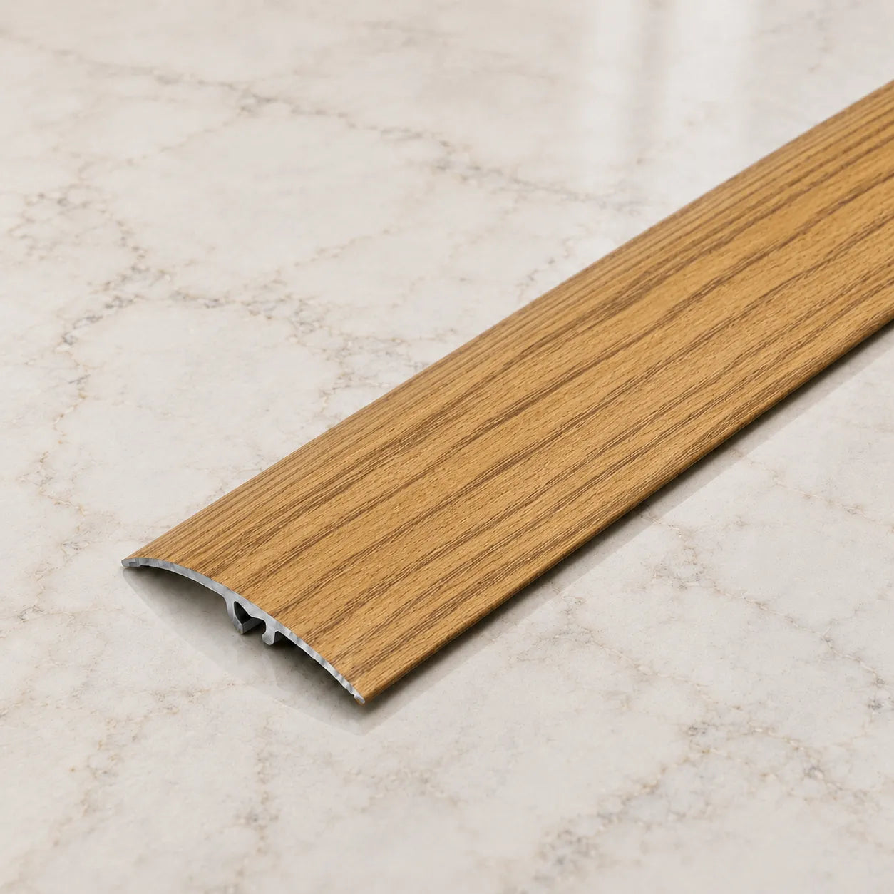 50mm Wood Effect Aluminium Door Threshold Strip in Cognac Oak